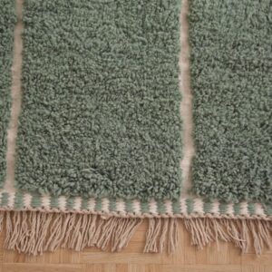 Berber Custom Design Wool Geometric Neutral Living Room Rug