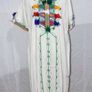 Amazigh Caftan Clothing Cotton White Red Tuareg Kaftan
