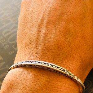 Amazigh Berber gravé Hand-Engraved 925 Silver Adjustable Cuff Bracelet