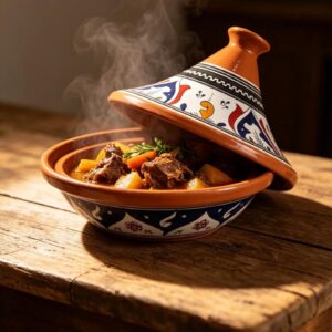 Berber Hand-Painted Flame-Proof Ceramic Cooking Pot Tagine 30cm