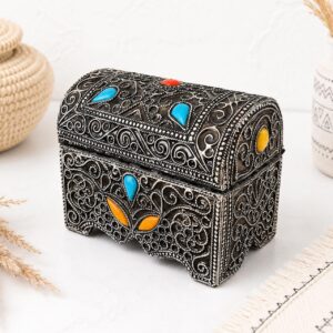 Berber Handmade Jewelry Box Storage Chest Decorative Treasure