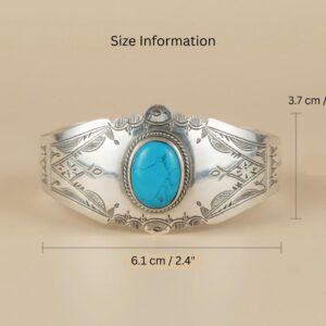 Berber Silver Handmade Turquoise Stone Cuff Jewelry Bracelet