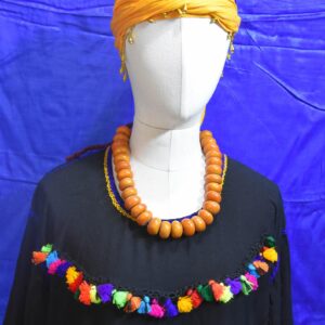 Old Berber Amazigh Loban Ambar Resin Tribal Statement Necklace