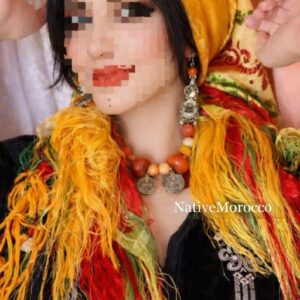 Berber Handmade Traditional Qṭib Head Wrap Cream Scarf