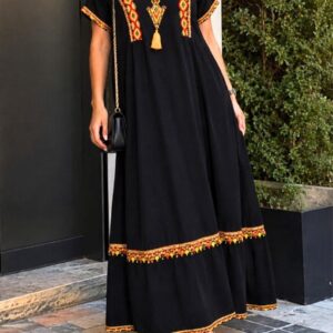 Berber Gandoura elegant dress Black Blue Djellaba for Everyday Personal Clothing Styling
