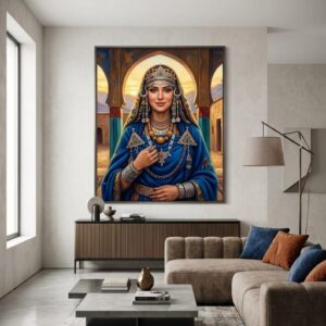 Amazigh Woman Portrait Digital Wall Art Traditional Tableau