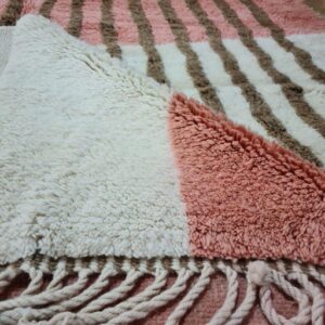Custom Amazigh Berber Wool Neutral Living Room Geometric Handmade Rug