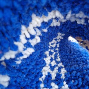 Amazigh Royal Blue Wool Tribal Handwoven Runner Rug