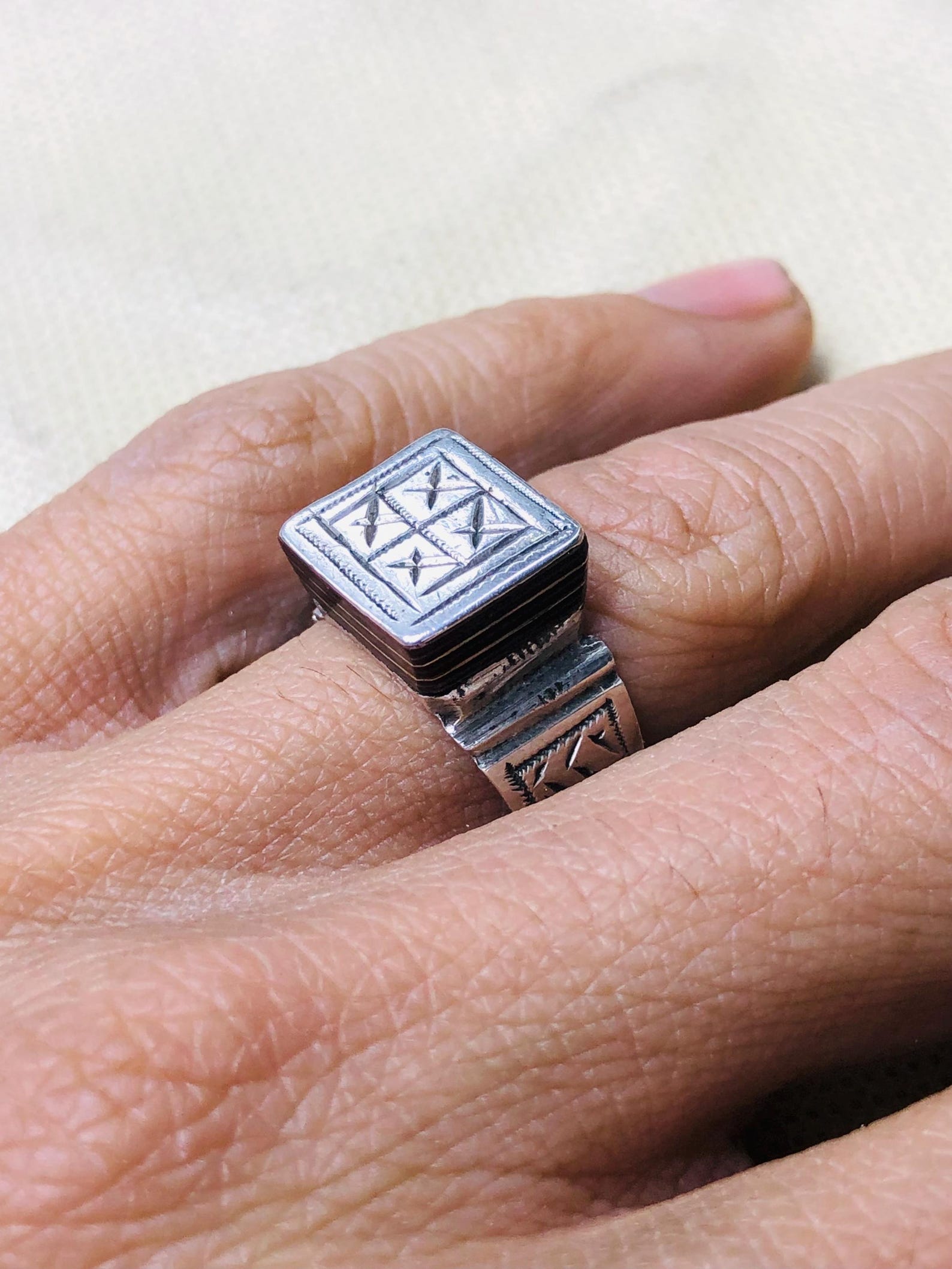 Amazigh Bague en argent Tribal Touareg Berbère Ring