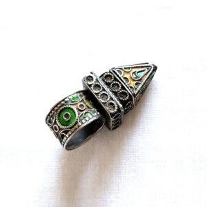 Amazigh à cône pyramidale Silver Ring tribale berbère