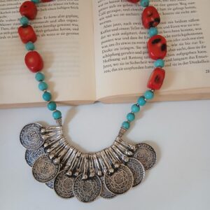 Berber Handmade Tribal Jewelry Ethnic Statement Red Necklace