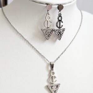 Amazigh Boucles d'oreilles femme- kabyle berbère acier inoxydable plaqué rhodium et pierres