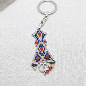 Amazigh Kabyle Fibula Enameled Steel Ethnic Jewelry Necklace for Women