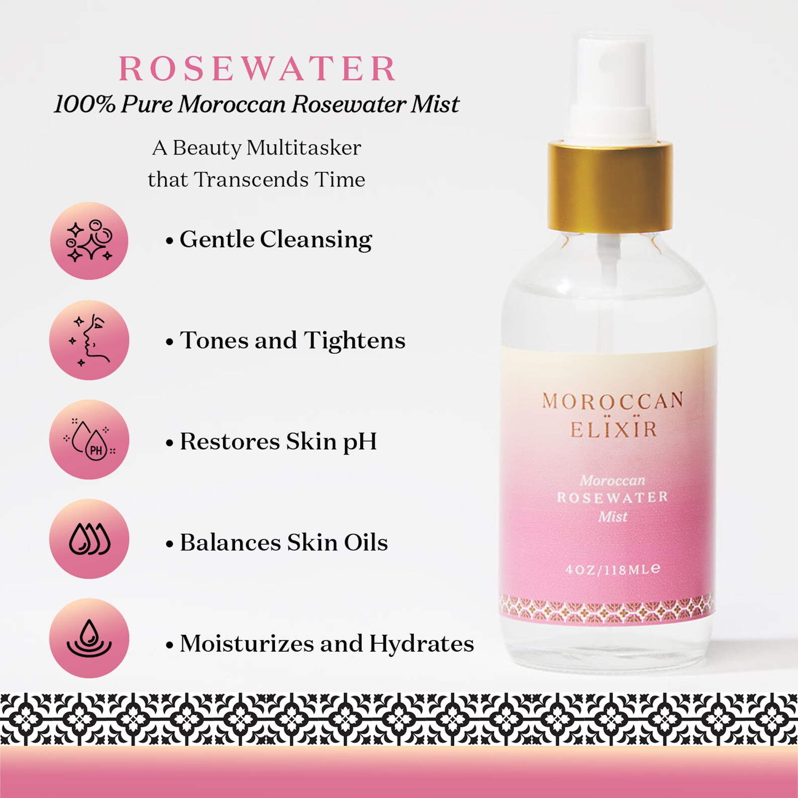 Berber ROSE WATER Mist Red Eye Oil for Everyday Heritage Style Use