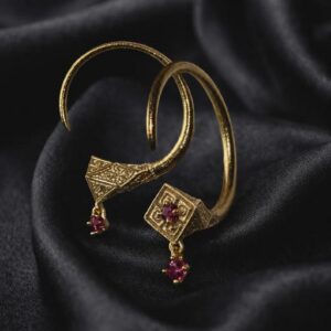 Berber Solid 18k Gold Tuareg Evil Hoops Earrings