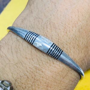 Handmade Amazigh Tuareg Sahara Tribal Silver Adjustable Cuff Bracelet