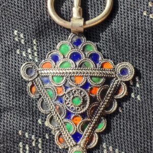Amazigh Antique beaded Silver fibula for Everyday Personal Jewelry Styling