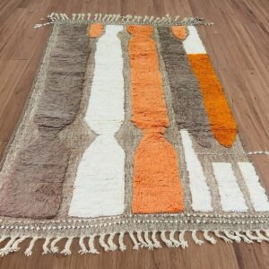 Berber Textured Handwoven Wool High-Pile Abstract Design Rug