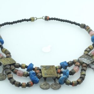 Berber Probable Coin Dangle Collar AH Blue Necklace