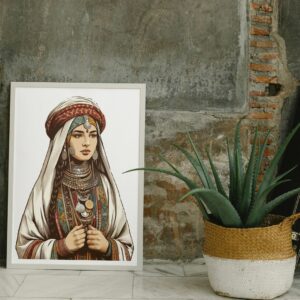 Amazigh Woman Portrait Berber Kabyle PNG Digital Art Download
