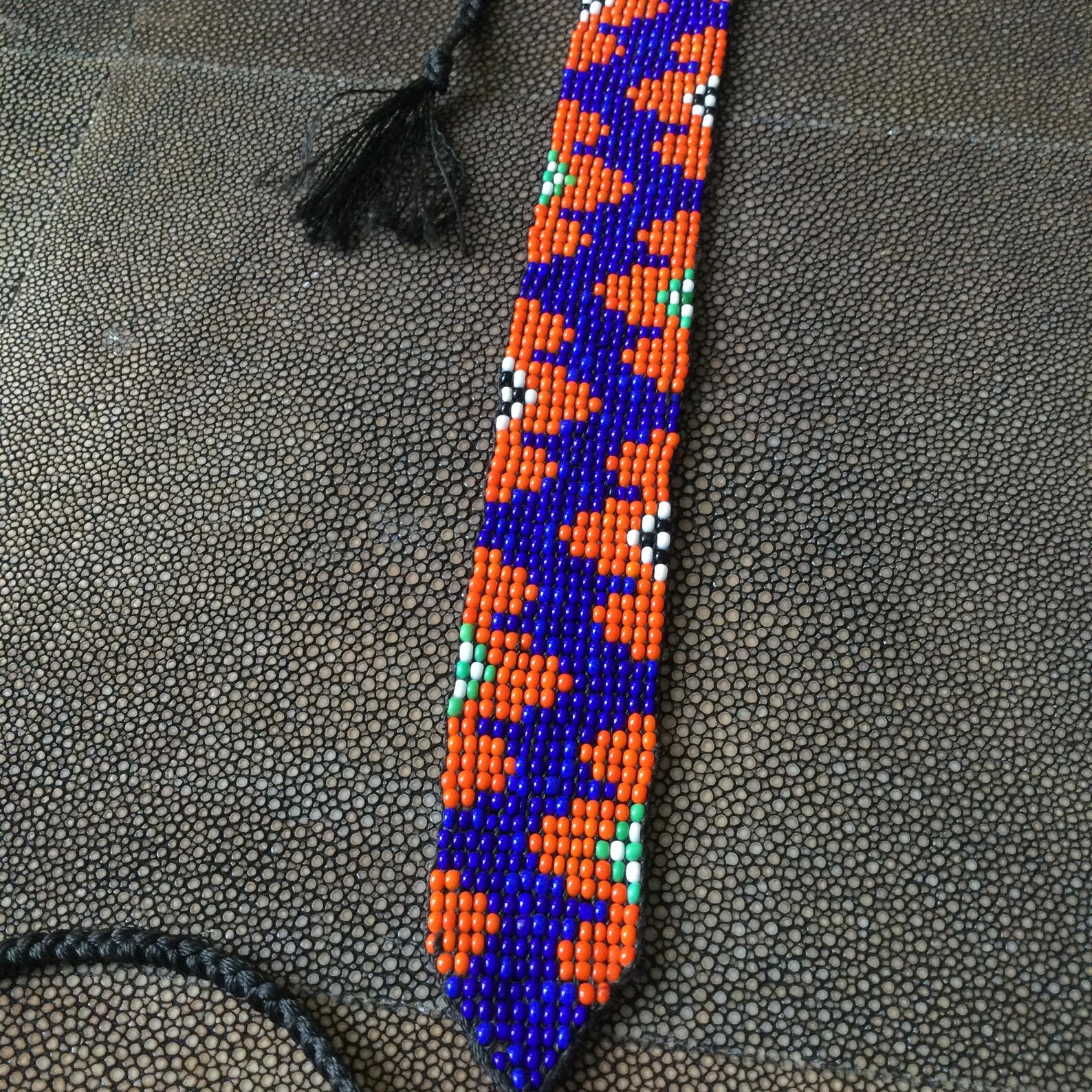 Berber CHOKER beaded ethnic glass beads Black Necklace