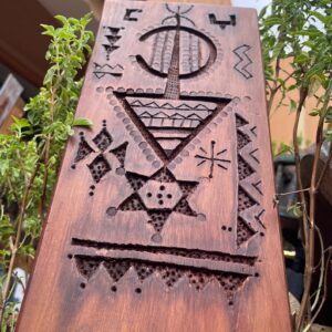 Berber Hand dark Carved Wooden Symbol Wall Art