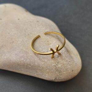 Adjustable Gold Amazigh Berber Kabyle Yaz Stainless Steel Ring