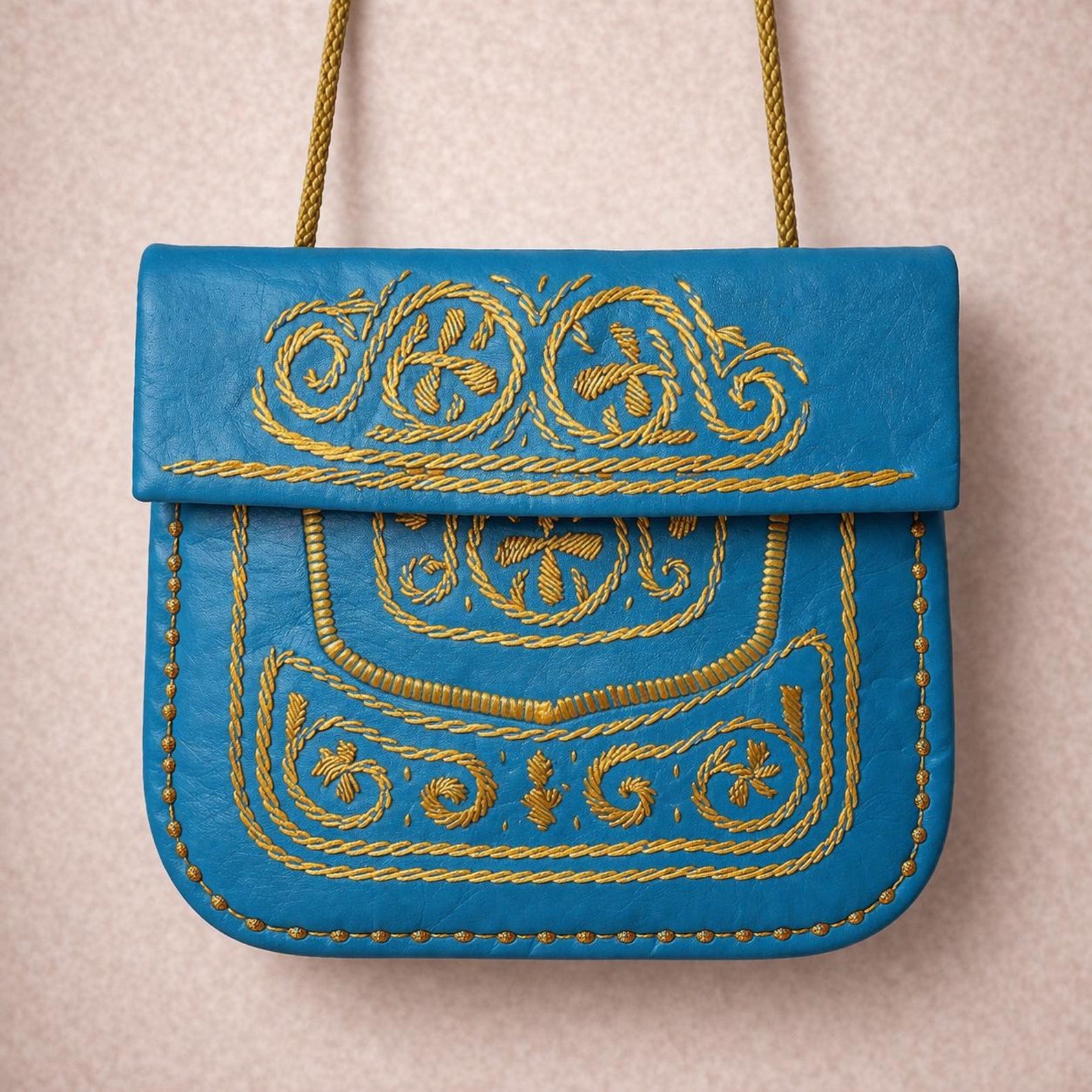 Berber Agrab Leather Handmade Souss Pouch Traditional Bag