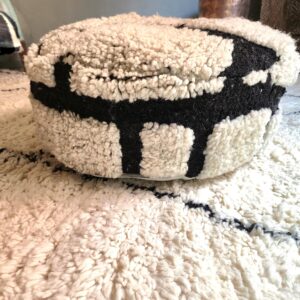 Berber Handmade Beni Ourain Wool Ottoman Boho Pouf