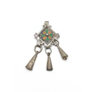 Berber Antique ( ) pendant silver and enamel old amulet South Necklace