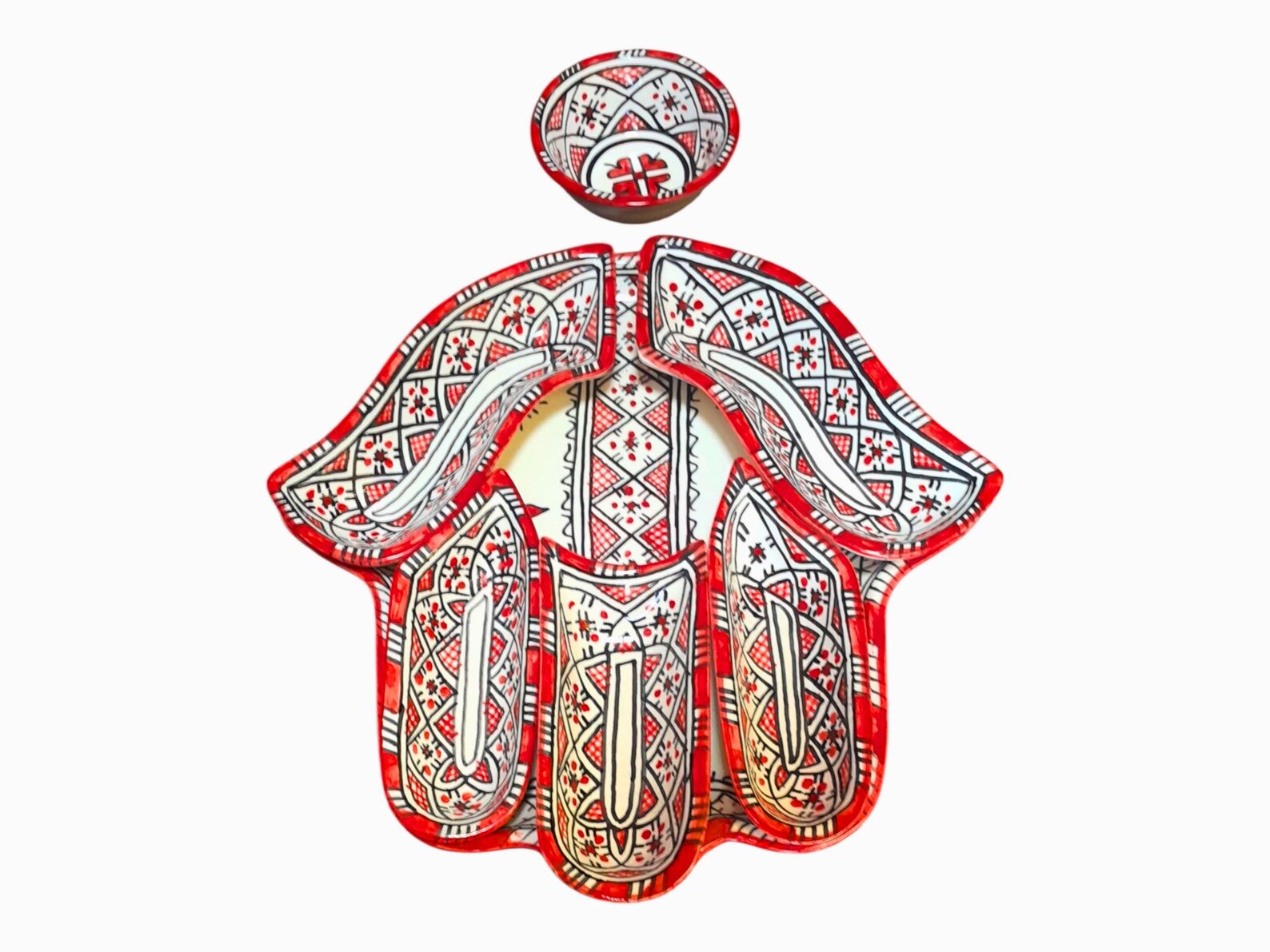 Amazigh Elegant Serving Set Pieces Handmade Ceramic Piece