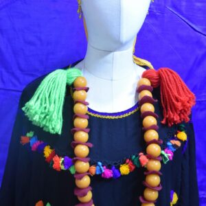 Amazigh Berber Loban Resin Amber Tassel Statement Bead Necklace