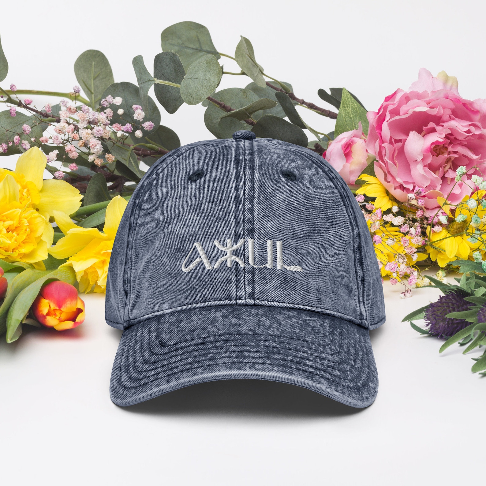 Berber AZUL Vintage Cotton Twill Cap with Kabyle Embroidery