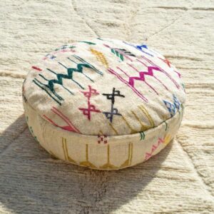 Berber Kilim Handmade Wool Floor Cushion Pouf Ottoman
