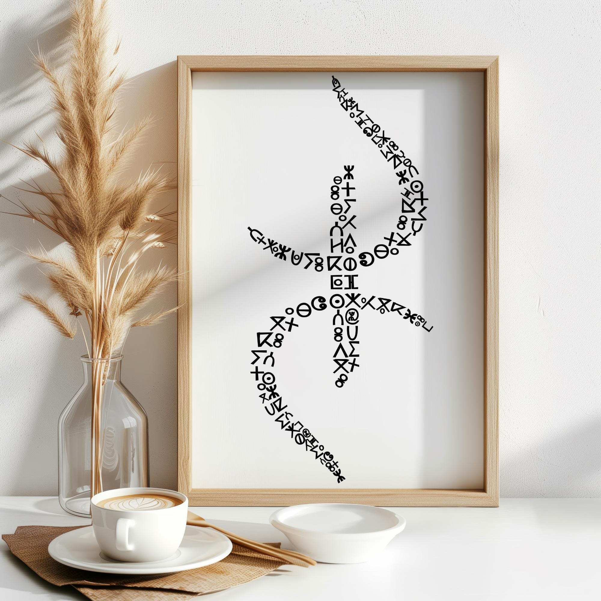 Amazigh Berber Kabyle Tribal Tattoo Poster Digital Wall Art