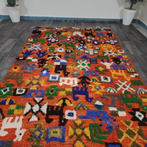 Berber Colorful Authentic Wool Area Taznakhet Boho Rug