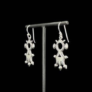 Amazigh Stylized Cross Silver Plated Berbères Earrings Symbol