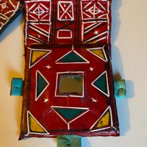 Amazigh Taureg Leather Necklace XL Colorful African on leather braided rope OOAK