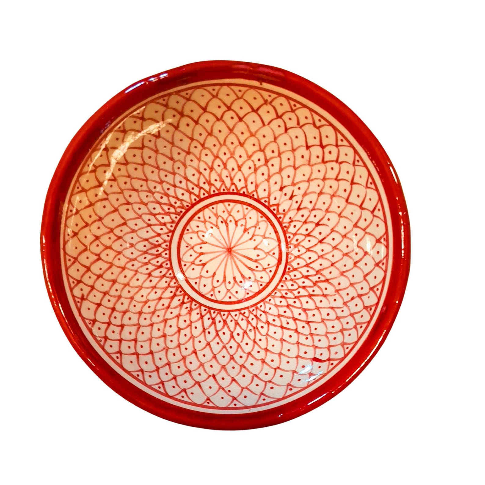 Berber Handmade Ceramic Bowls Set Traditional Red Bowl
