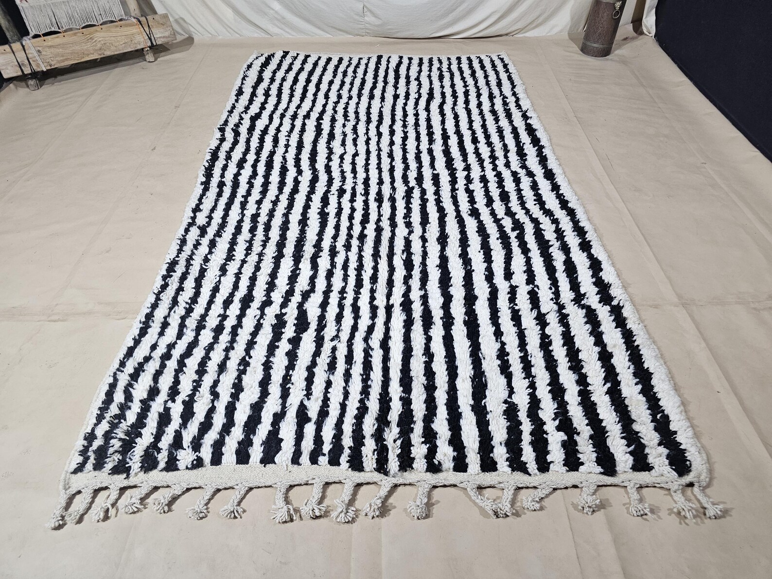 Berber Handwoven Maroccan Authentic Wool Carpet Geometric Rug