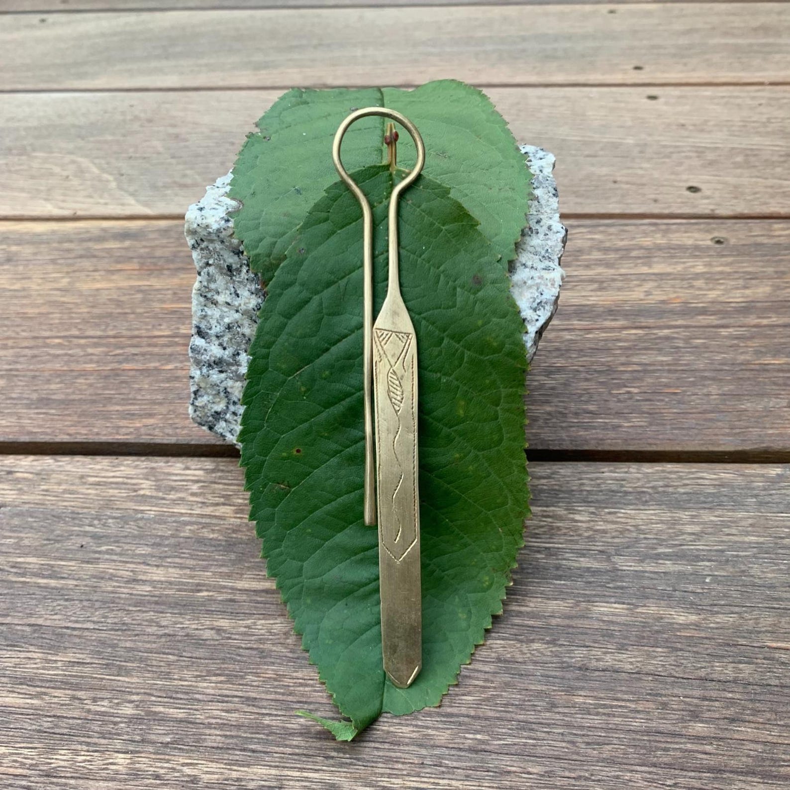 Berber Handmade Brass Tuareg Cross Engraved Metal Bookmark