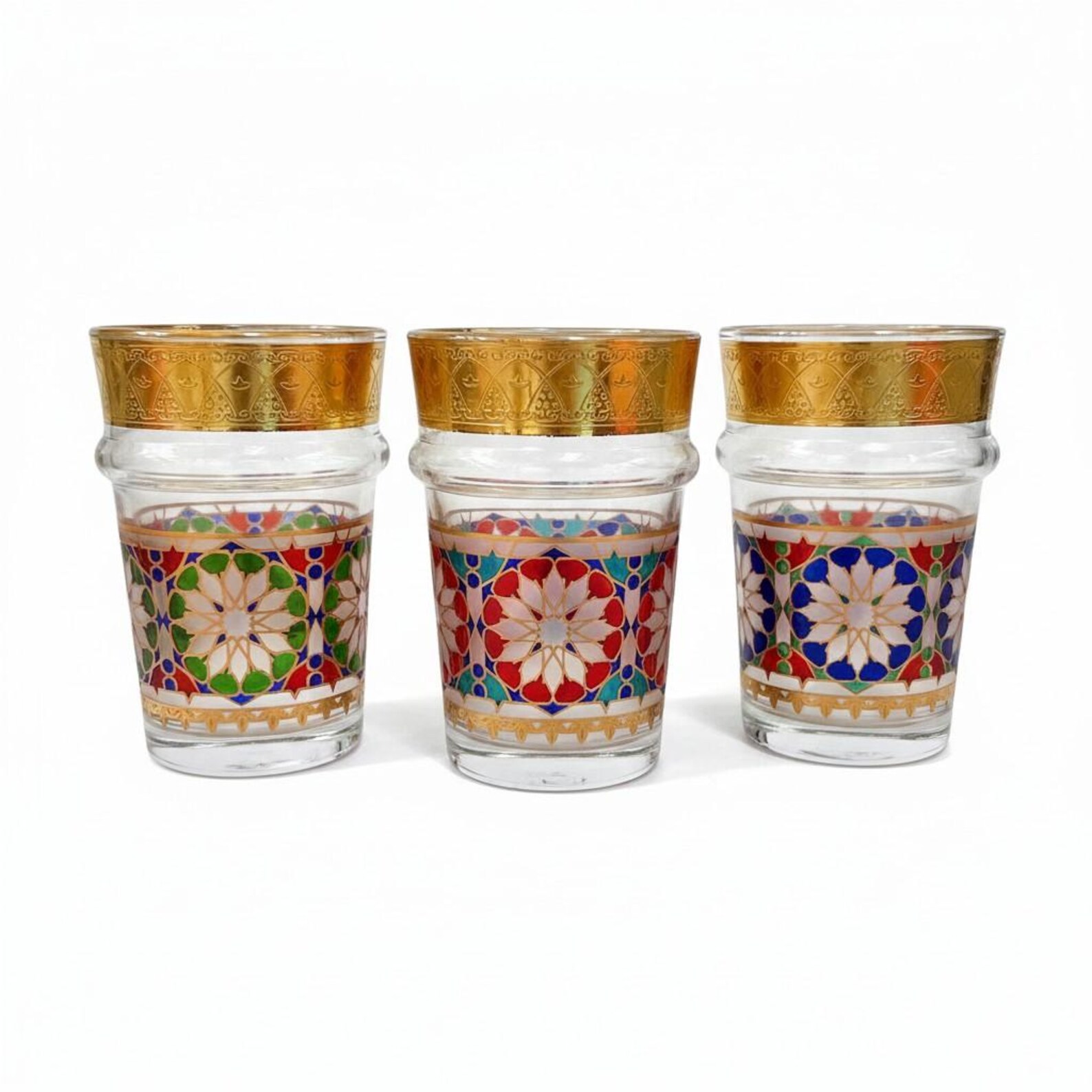 Amazigh Handmade Tea Set Glasses Silver Teapot Tray