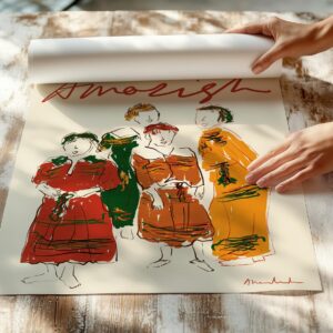 Amazigh Kabyle Women Art Print Algerian Illustration for Everyday Heritage Style Use