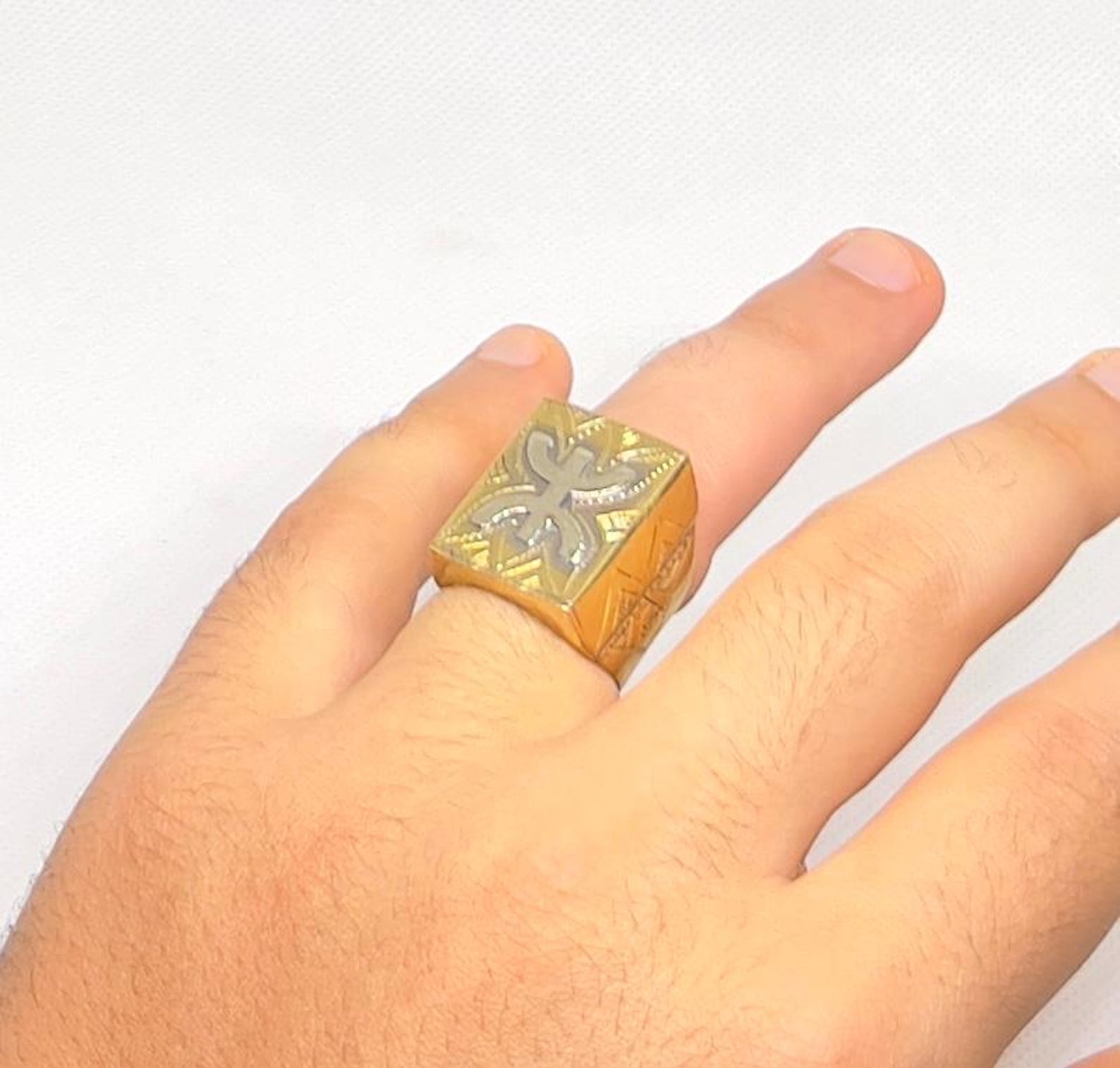 Berber Handmade Brass Copper Yaz Symbol Vintage Ring