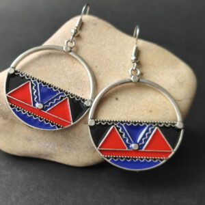 Amazigh Boucles d oreilles ethniques rondes Kabyle Earrings