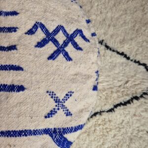 Berber Set Handmade Kilim Vintage Wool Footstool Pouf