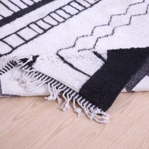 Custom Amazigh Berber Wool Neutral Living Room Geometric Handmade Rug
