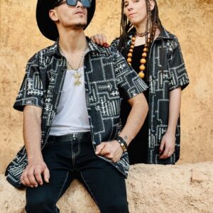 Berber Unisex Handmade Cotton Symbol Print Hand Shirt