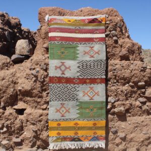 Berber Handmade Wool Runner Rug Authentic Kilim Hallway Carpet