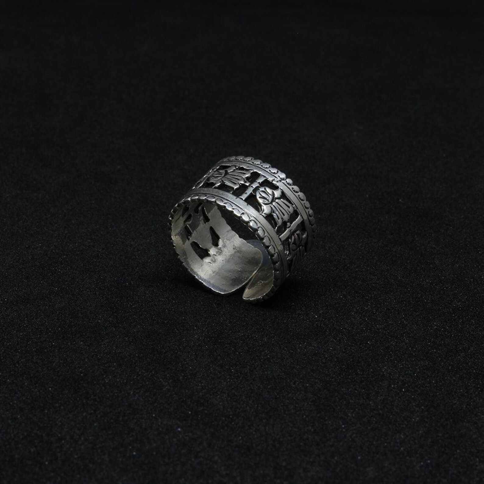 Handmade Berber Amazigh 925 Sterling Silver Khomsa Hamsa Adjustable Ring